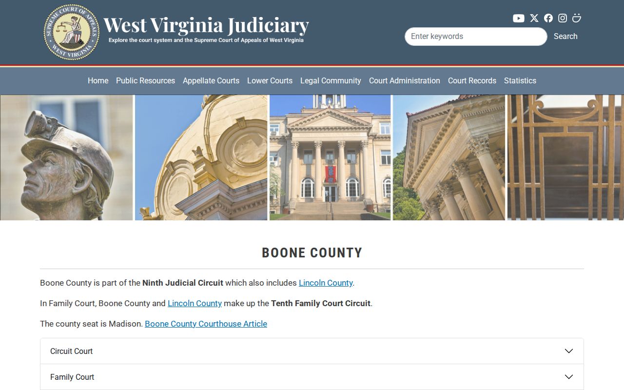 Boone County release record court and clerk information
